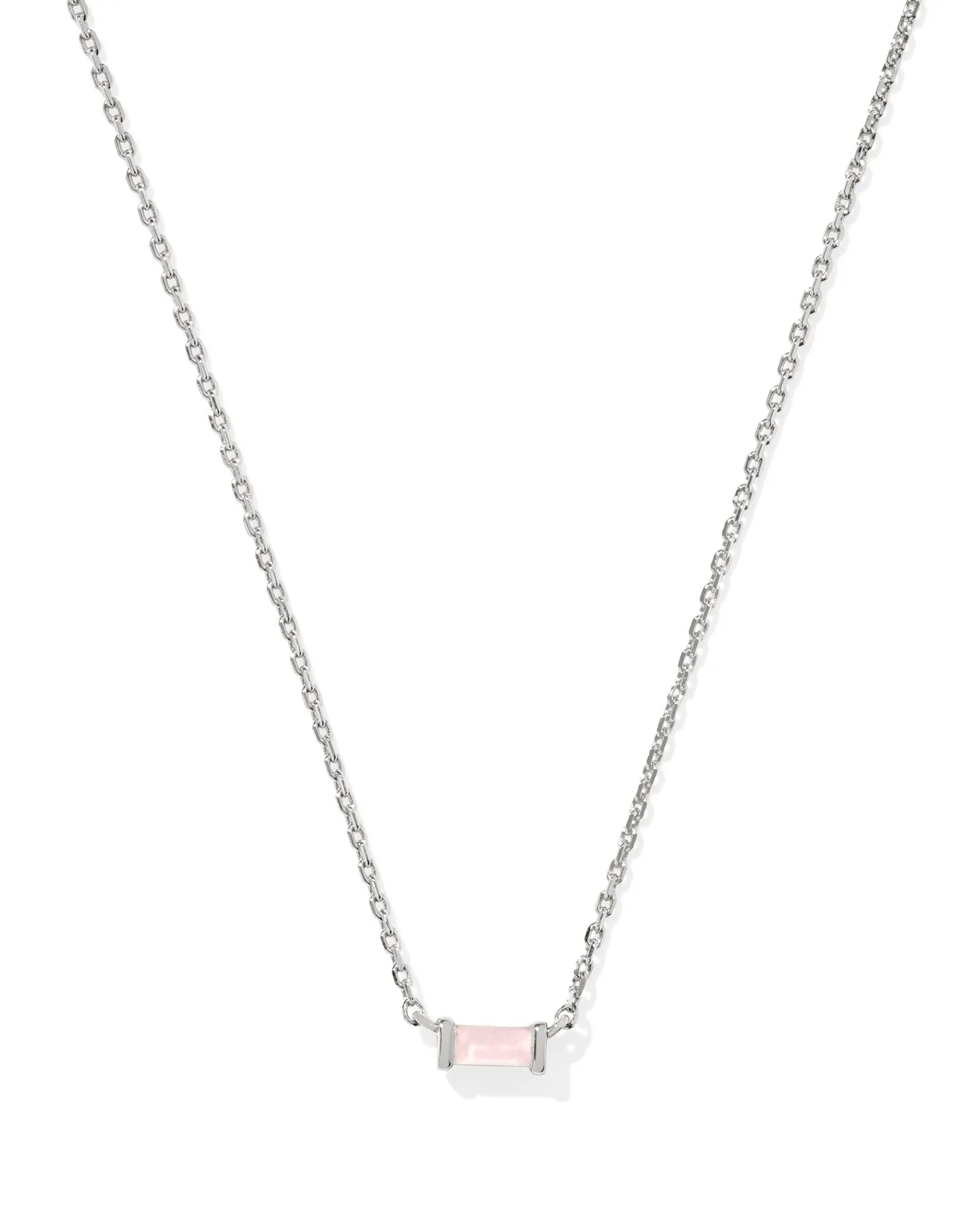 Kendra Scott Juliette Pendant Necklace Silver Rose Quartz