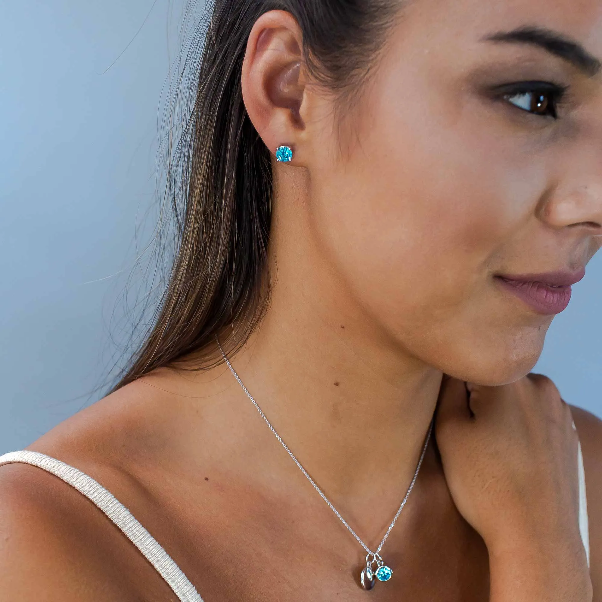 March Birthstone Earrings - Aquamarine