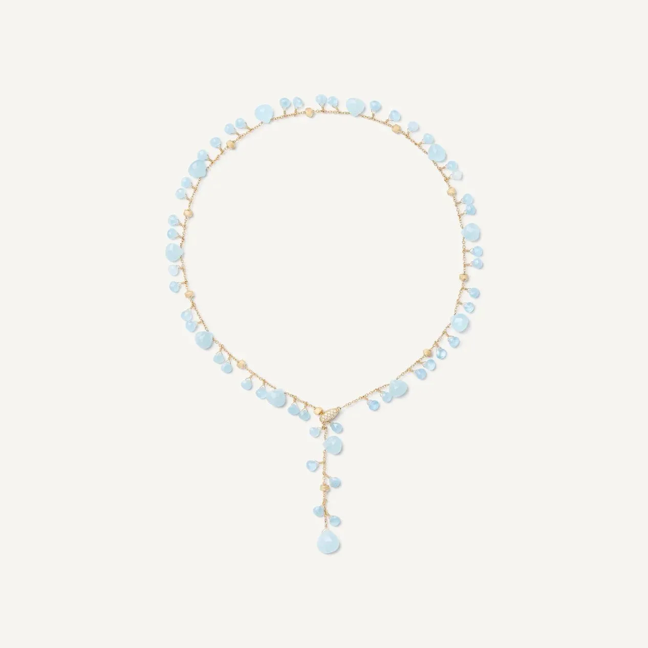 Marco Bicego Paradise 18K Yellow Gold Aquamarine Lariat Necklace