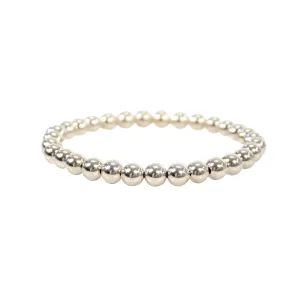 Medium Silver Beaded Bracelet - 7"
