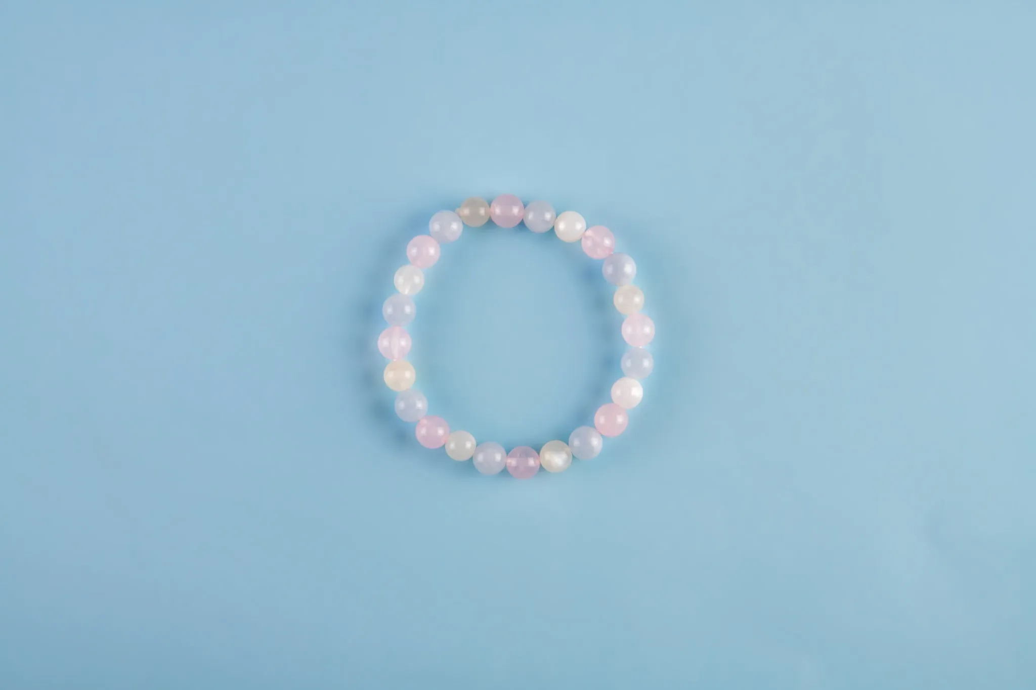 Moonstone, Rose Quartz & Aquamarine Bracelet