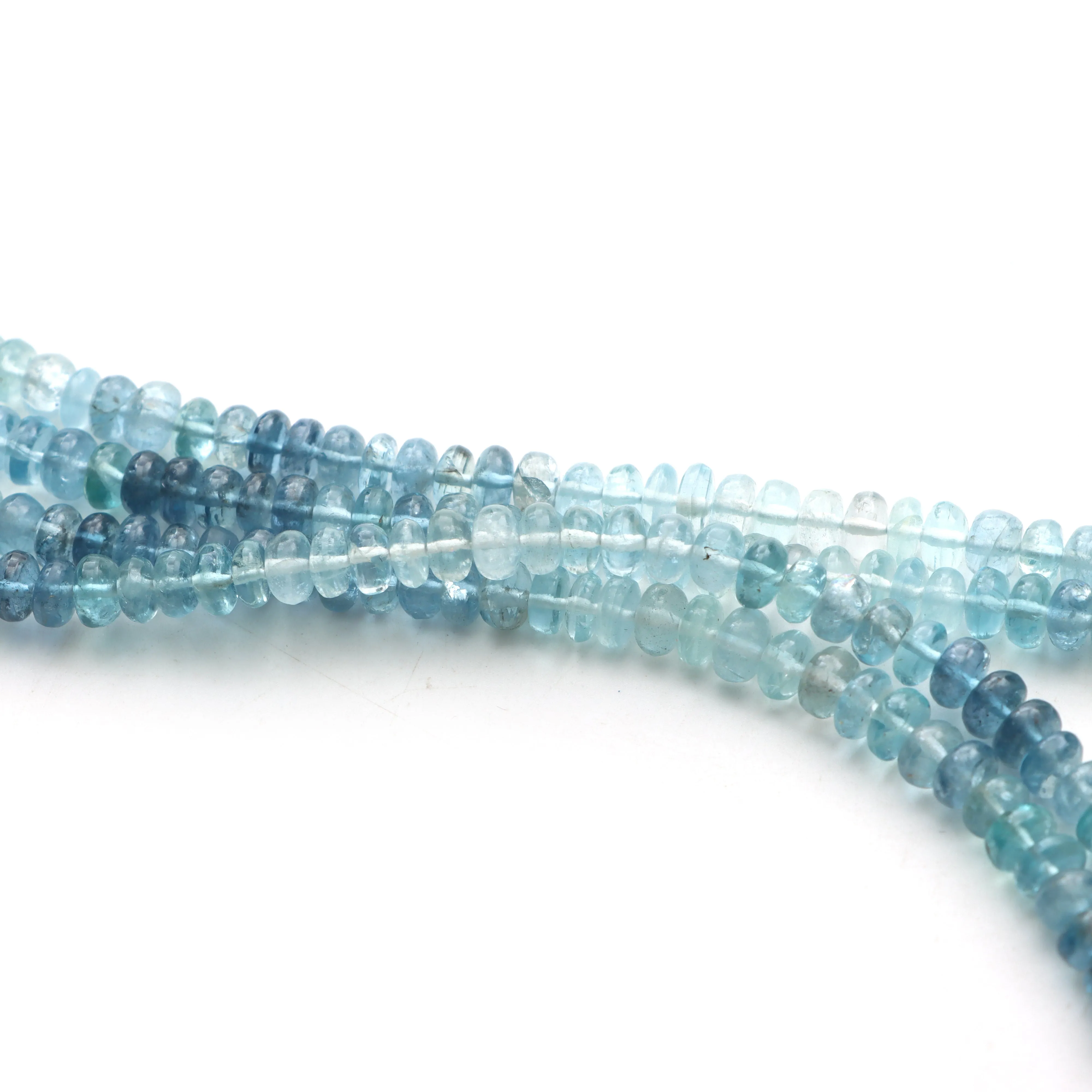 Multi Aquamarine Smooth Rondelle Beads, 5 mm to 5.5 mm, Plain Aquamarine Rondelle Beads, Aquamarine Beads, 18 Inch Strand, Price Per Strand