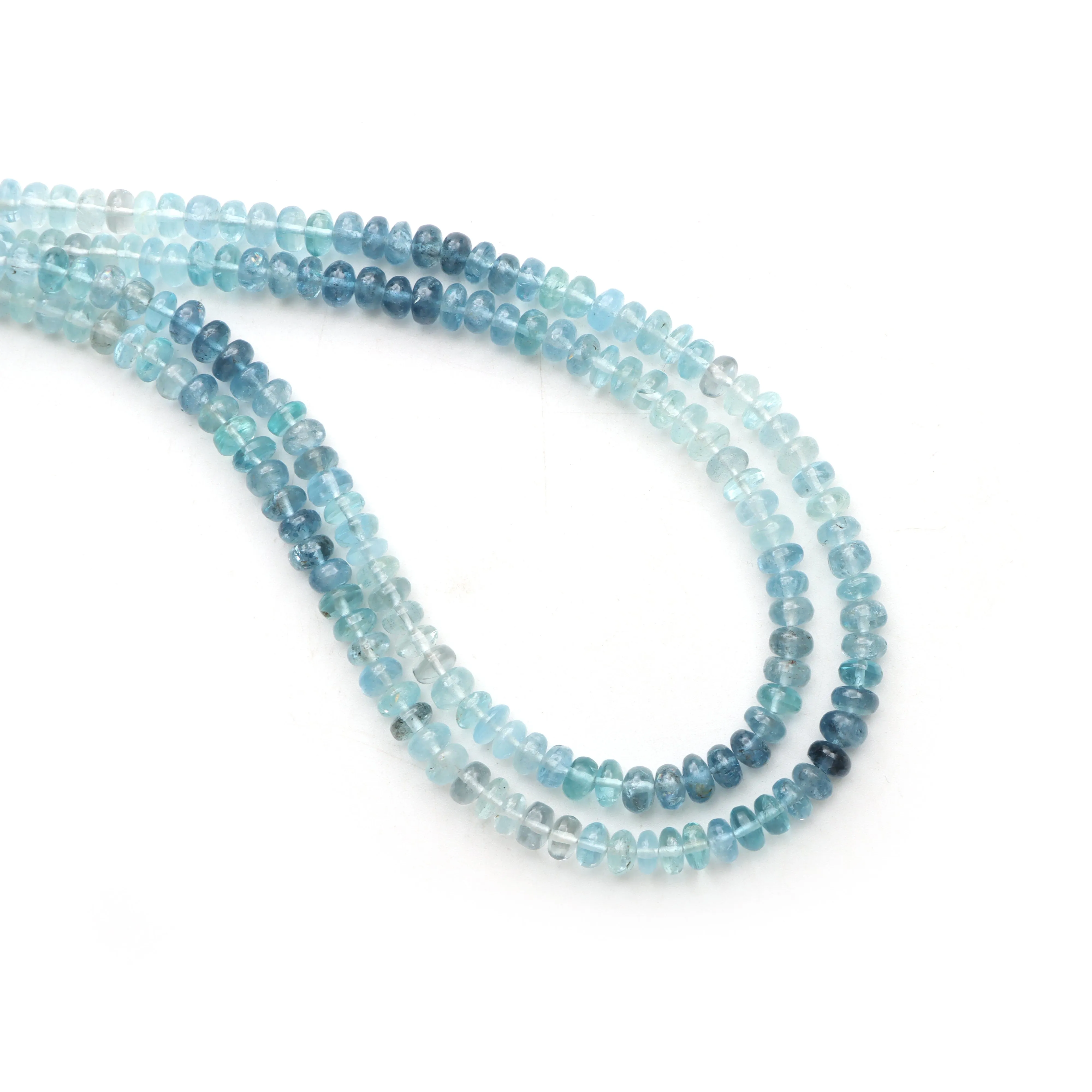 Multi Aquamarine Smooth Rondelle Beads, 5 mm to 5.5 mm, Plain Aquamarine Rondelle Beads, Aquamarine Beads, 18 Inch Strand, Price Per Strand