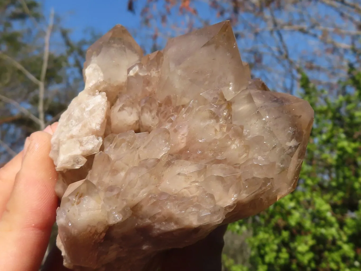 Natural Smokey Quartz Clusters x 3 From Luena, Congo