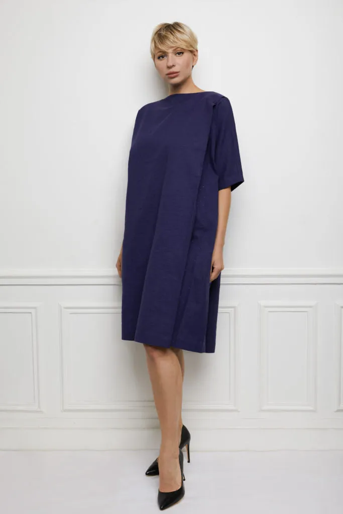 Navy blue cotton dress Kate