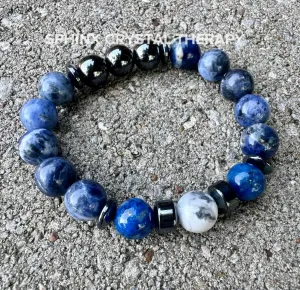 Only One - 10MM Creativity & Inspiration -IMPERFECT STONES Writing Bracelet - Sodalite - Lapis - DISCOUNTED Crystal Healing Gemstones 3