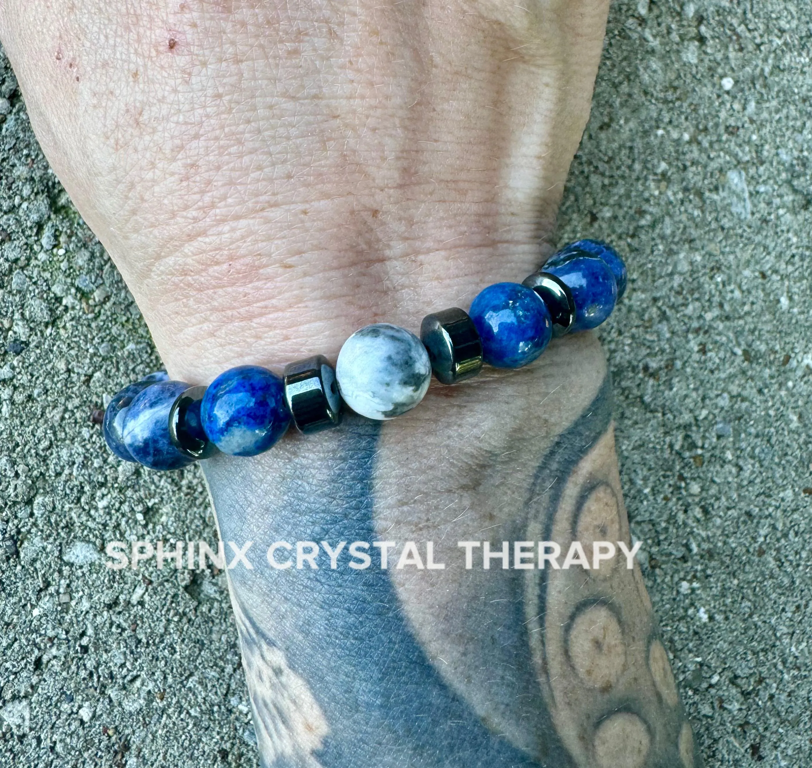 Only One - 10MM Creativity & Inspiration -IMPERFECT STONES Writing Bracelet - Sodalite - Lapis - DISCOUNTED Crystal Healing Gemstones 3