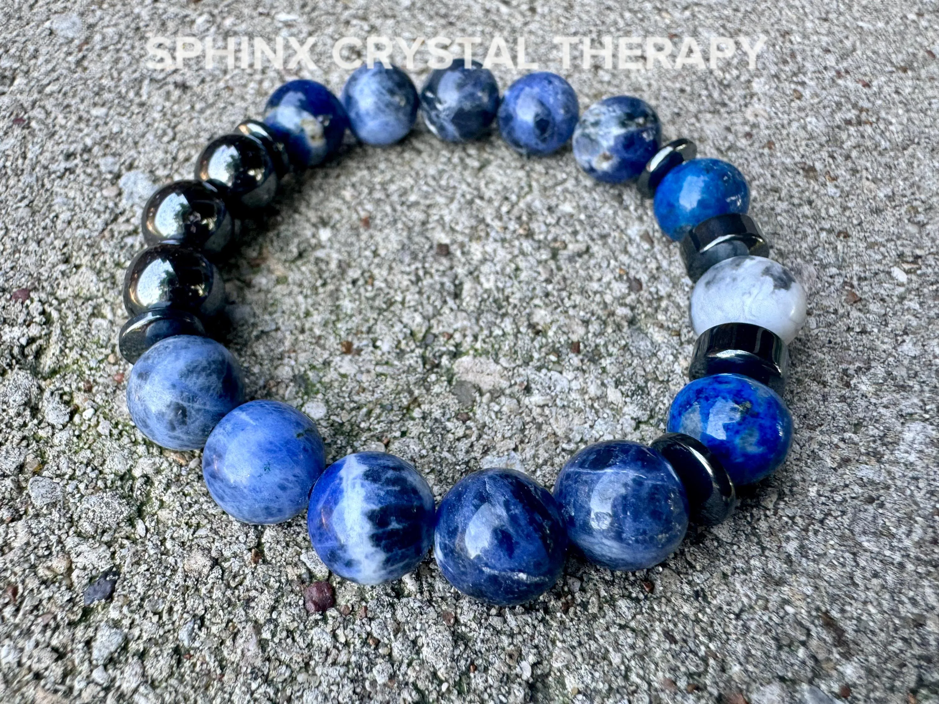 Only One - 10MM Creativity & Inspiration -IMPERFECT STONES Writing Bracelet - Sodalite - Lapis - DISCOUNTED Crystal Healing Gemstones 3