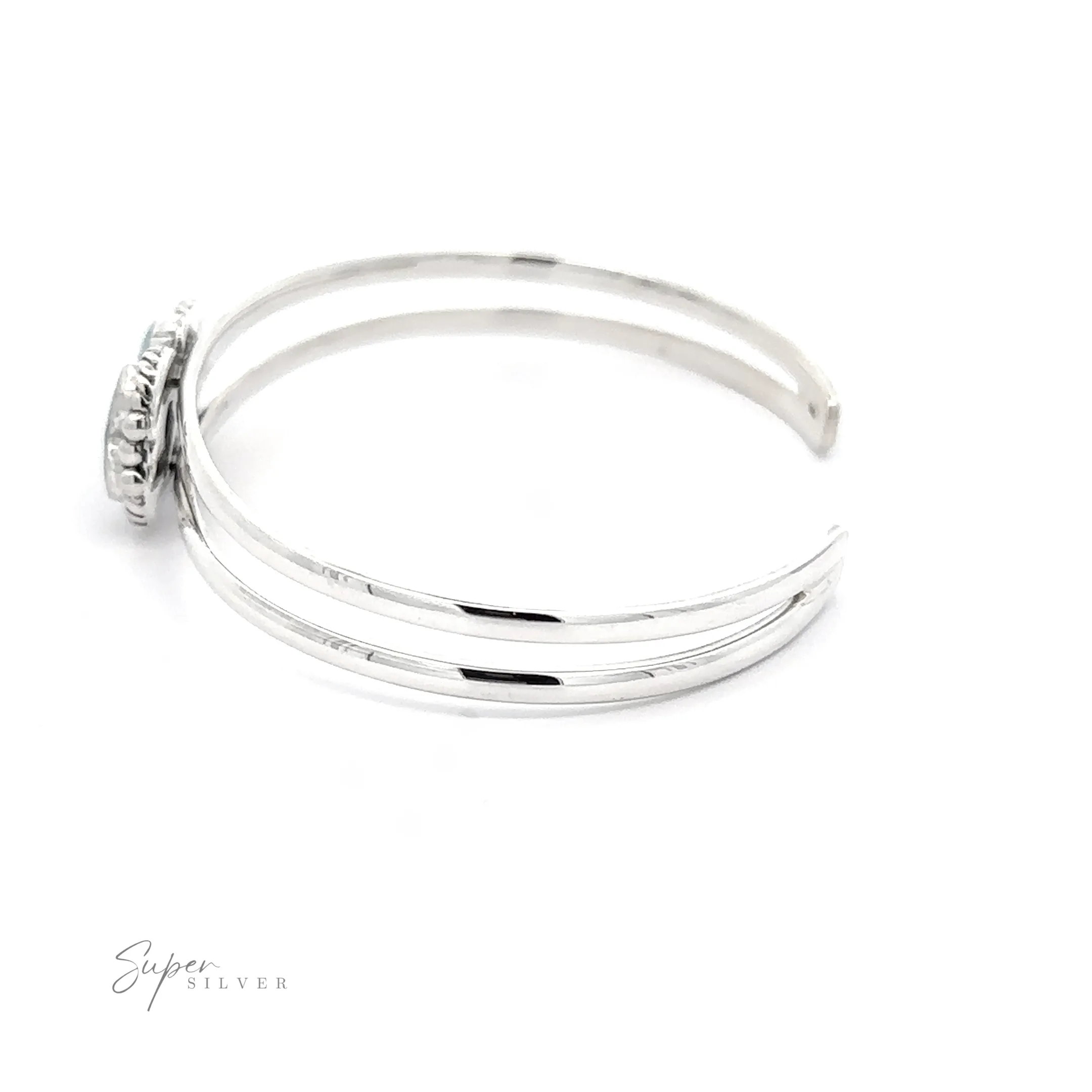 Opal Heart And Circle Cuff Bracelet