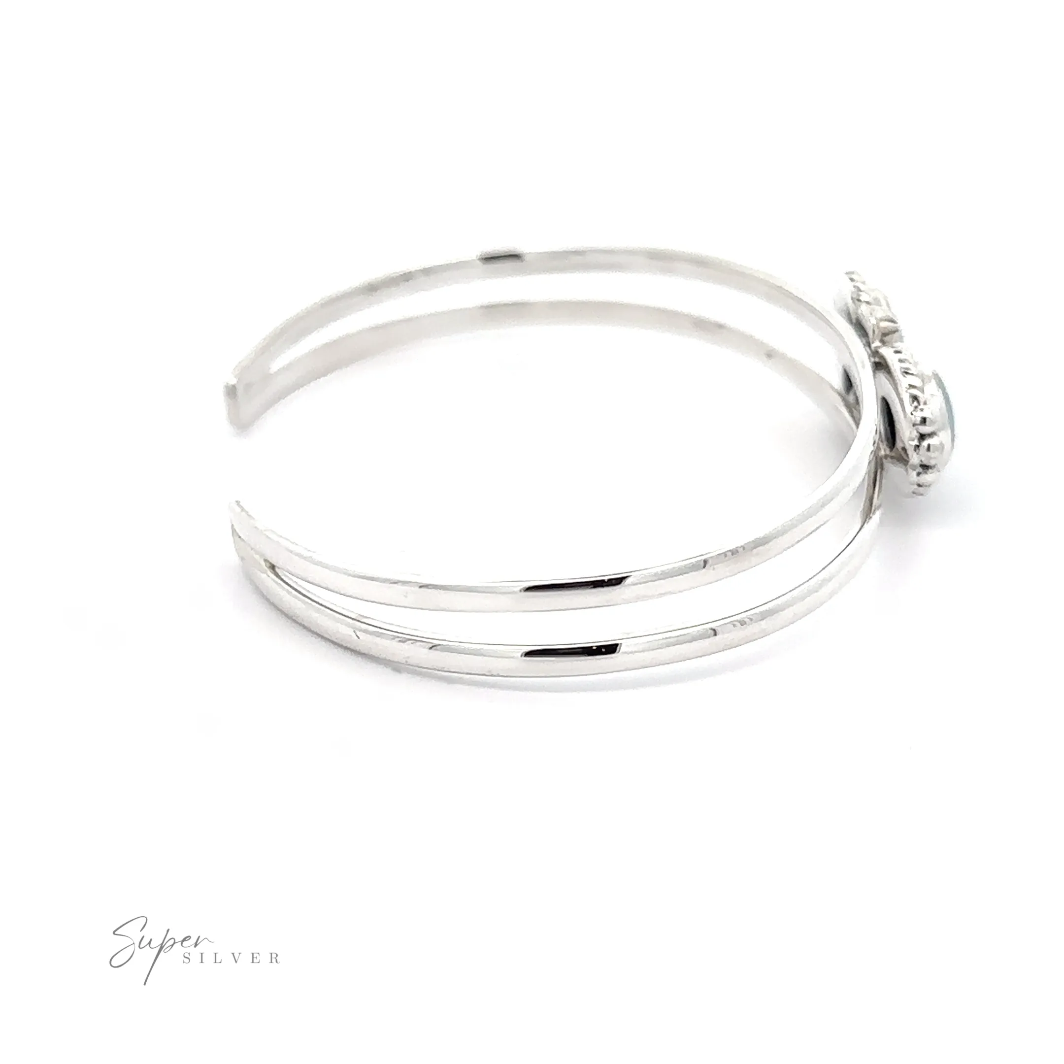 Opal Heart And Circle Cuff Bracelet