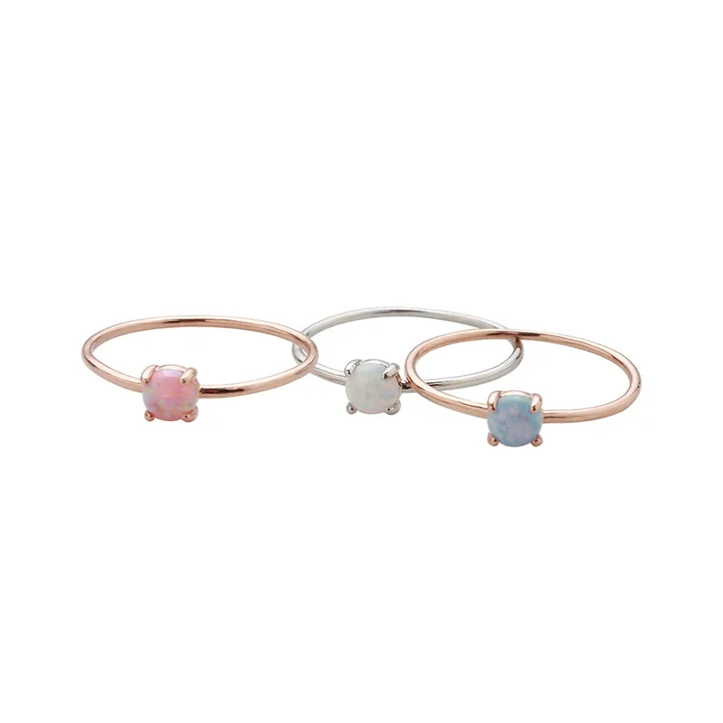 Opal Slim Ring- Sterling Silver