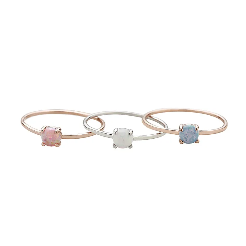 Opal Slim Ring- Sterling Silver