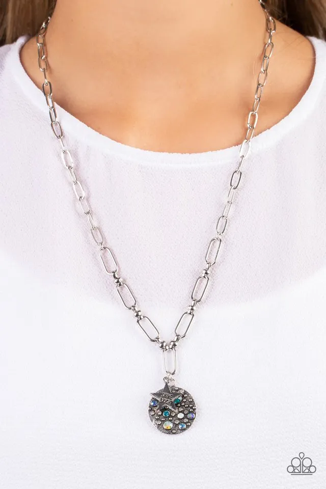 Paparazzi Necklace ~ Stardust Saucer - Blue