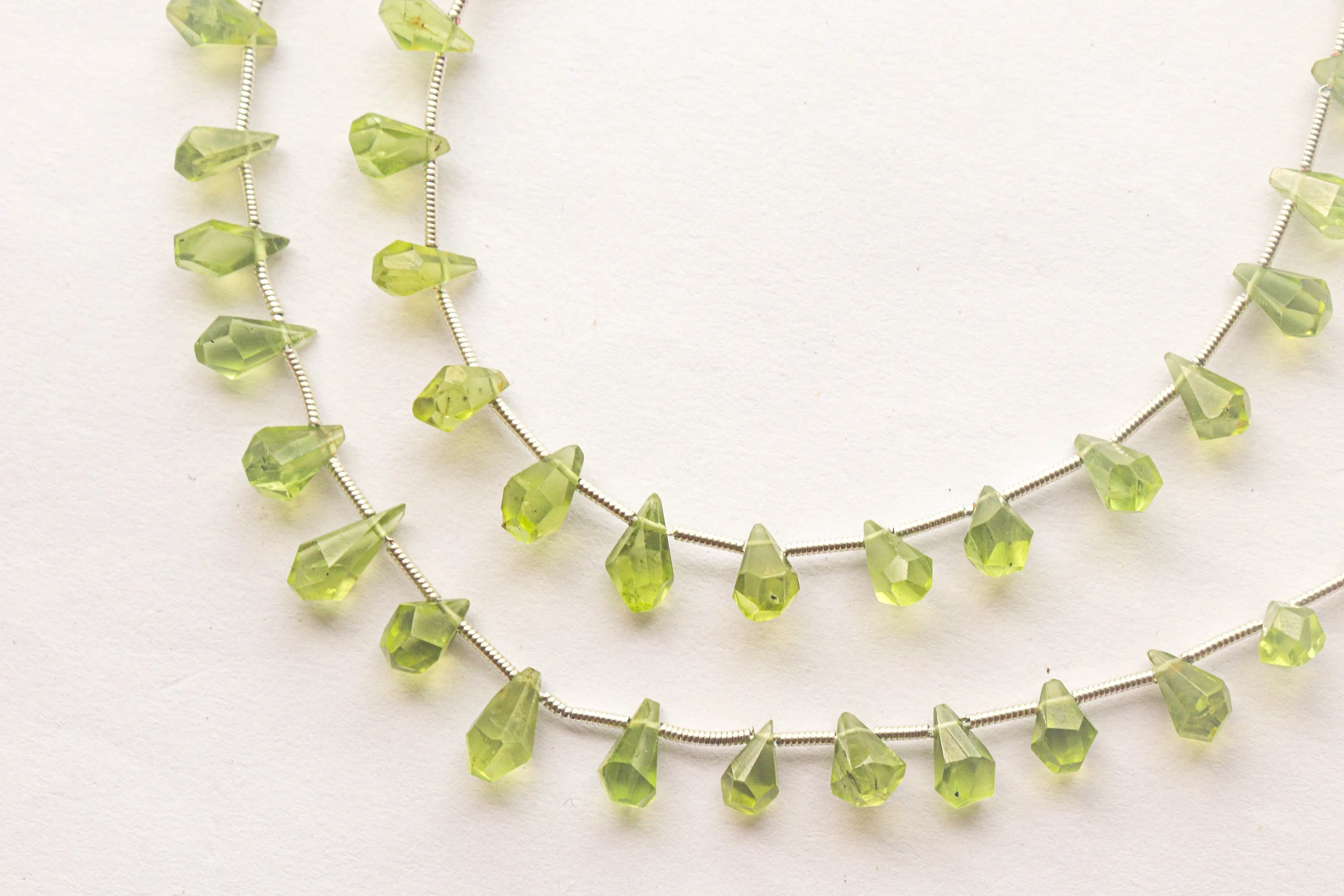 Peridot Gemstone Tumble Shape Faceted Drops | 4x7mm to 6x8mm | 25 Pieces | Natural Gemstone for Jewelry | Beads for jewelry |