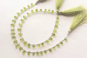 Peridot Gemstone Tumble Shape Faceted Drops | 4x7mm to 6x8mm | 25 Pieces | Natural Gemstone for Jewelry | Beads for jewelry |