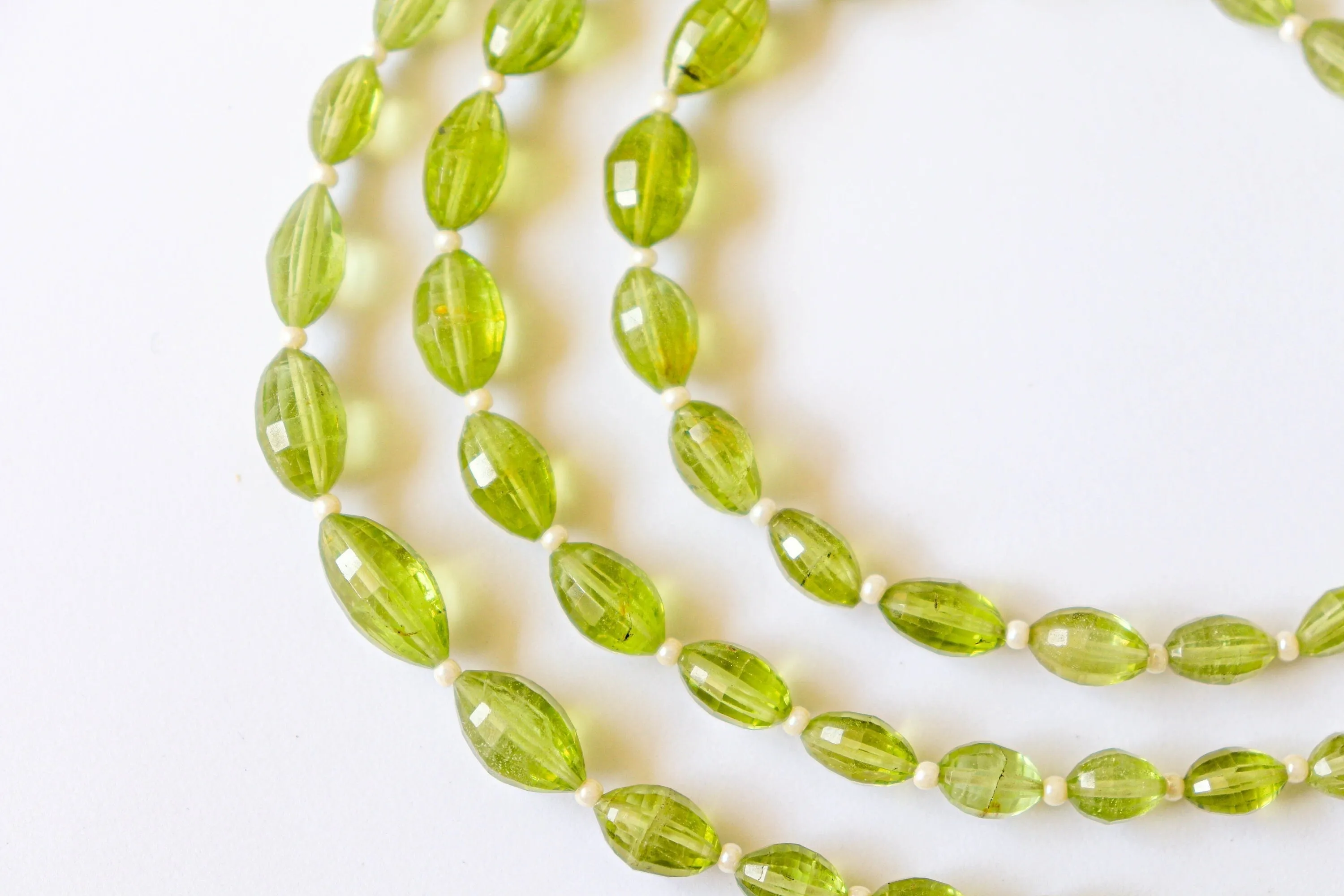 Peridot Oval Shape Step cut beads | 4x5mm to 7x10mm | 8 inch Full String | 19 Pieces | Natural Gemstone | Beadsforyourjewellery