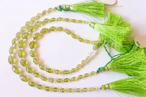 Peridot Oval Shape Step cut beads | 4x5mm to 7x10mm | 8 inch Full String | 19 Pieces | Natural Gemstone | Beadsforyourjewellery