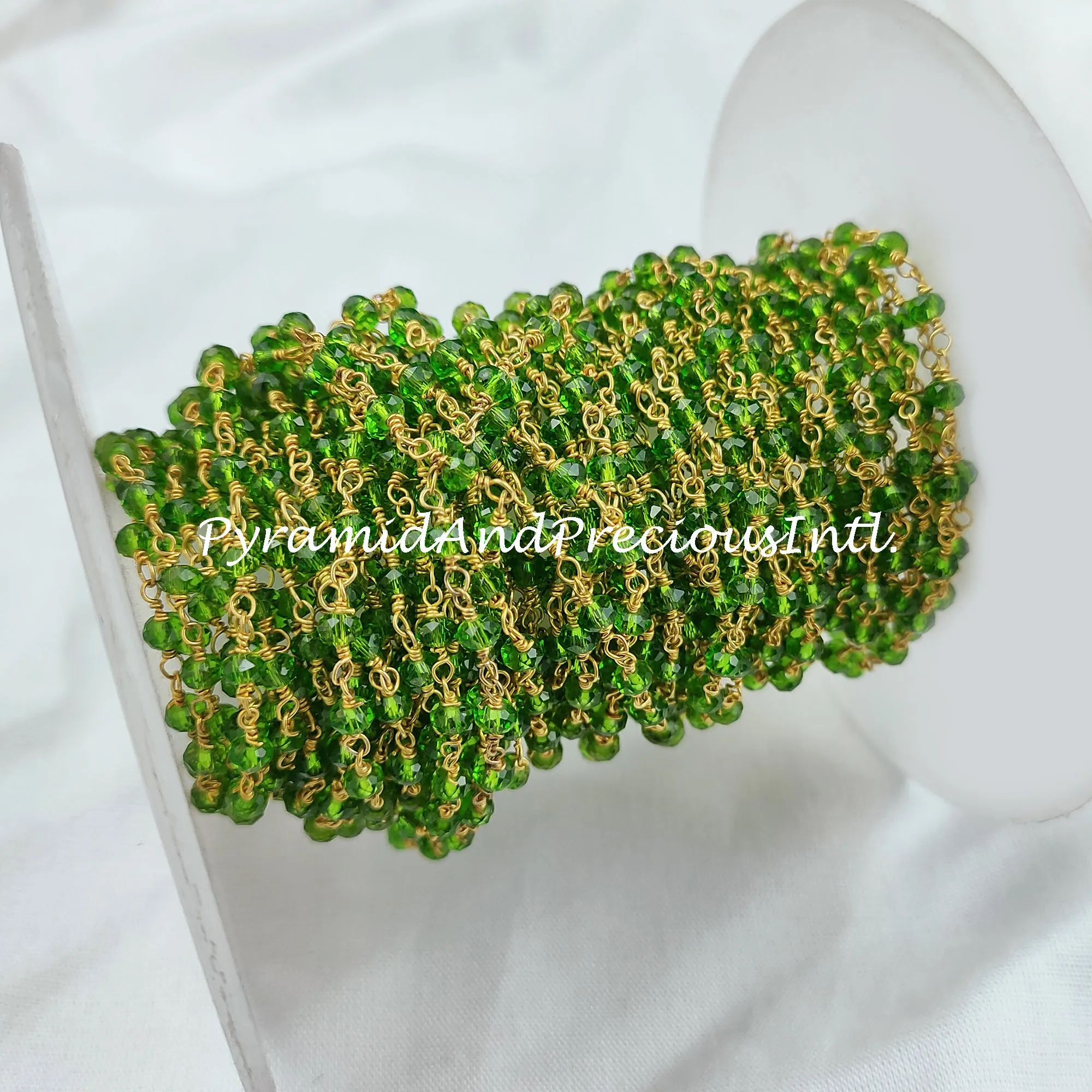 Peridot Rosary Chain, Rondelle Beads Chain, Necklace Chain, Gold Plated Chain, Jewelry Making Chain – SELLING BY FOOT