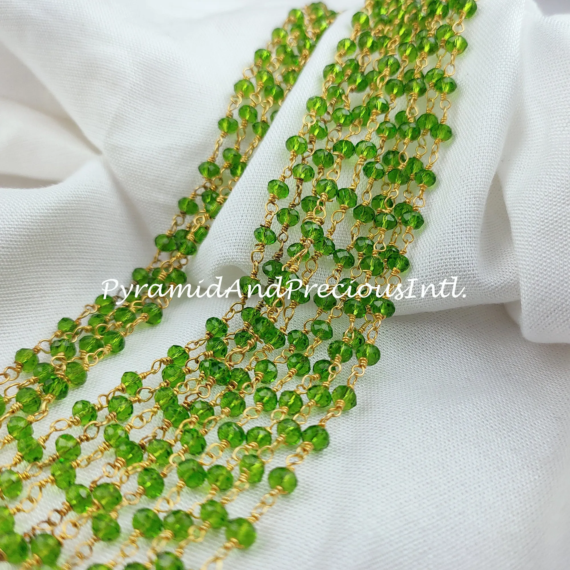 Peridot Rosary Chain, Rondelle Beads Chain, Necklace Chain, Gold Plated Chain, Jewelry Making Chain – SELLING BY FOOT