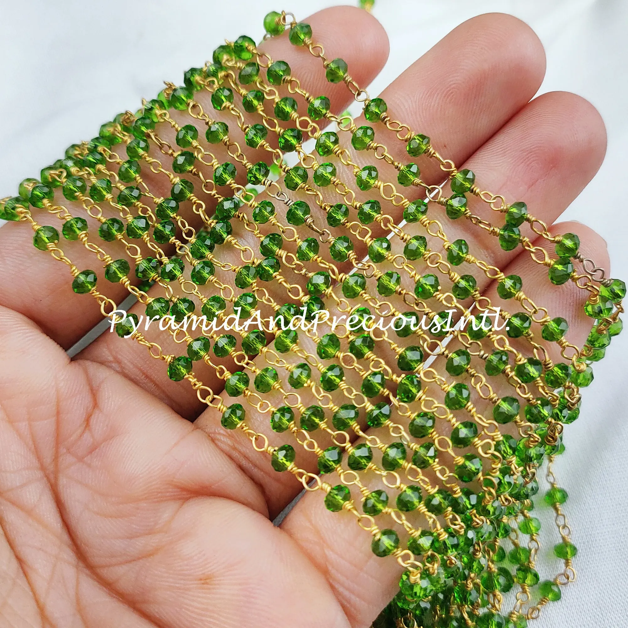 Peridot Rosary Chain, Rondelle Beads Chain, Necklace Chain, Gold Plated Chain, Jewelry Making Chain – SELLING BY FOOT