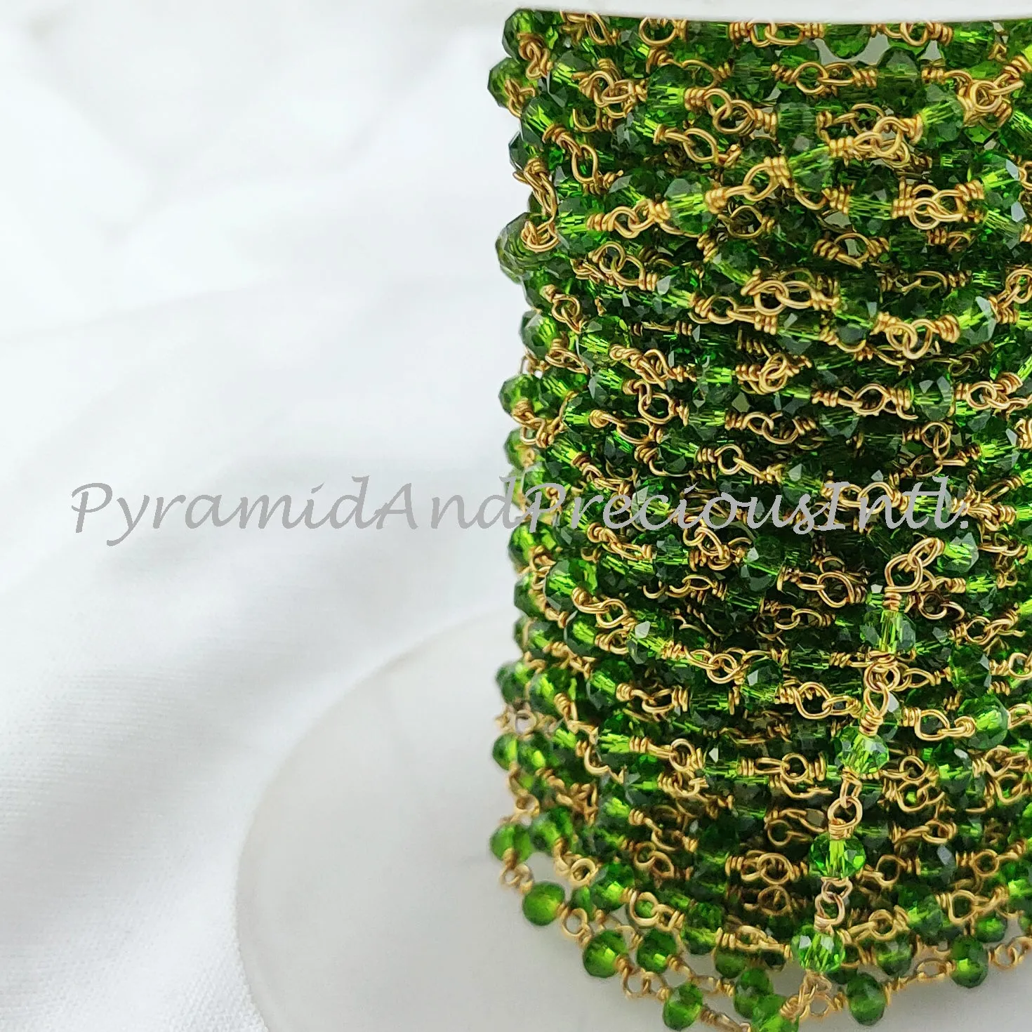 Peridot Rosary Chain, Rondelle Beads Chain, Necklace Chain, Gold Plated Chain, Jewelry Making Chain – SELLING BY FOOT