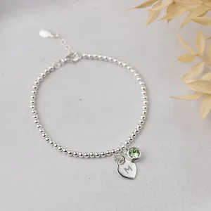 Personalised August Birthstone Bracelet - Peridot