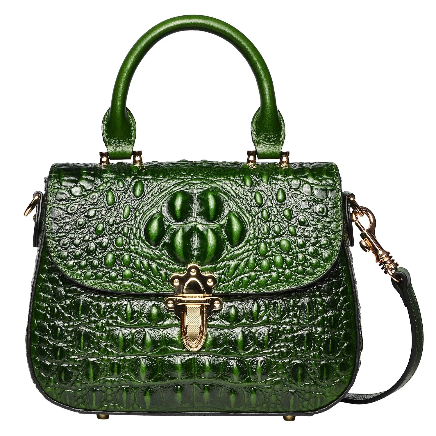 PIJUSHI Genuine Leather Crossbody Shoulder Bags for Women Designer Crocodile Purse Small Top Handle Satchel Handbag