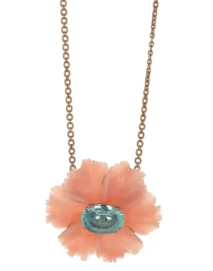 Pink Opal and Aquamarine Tropical Flower