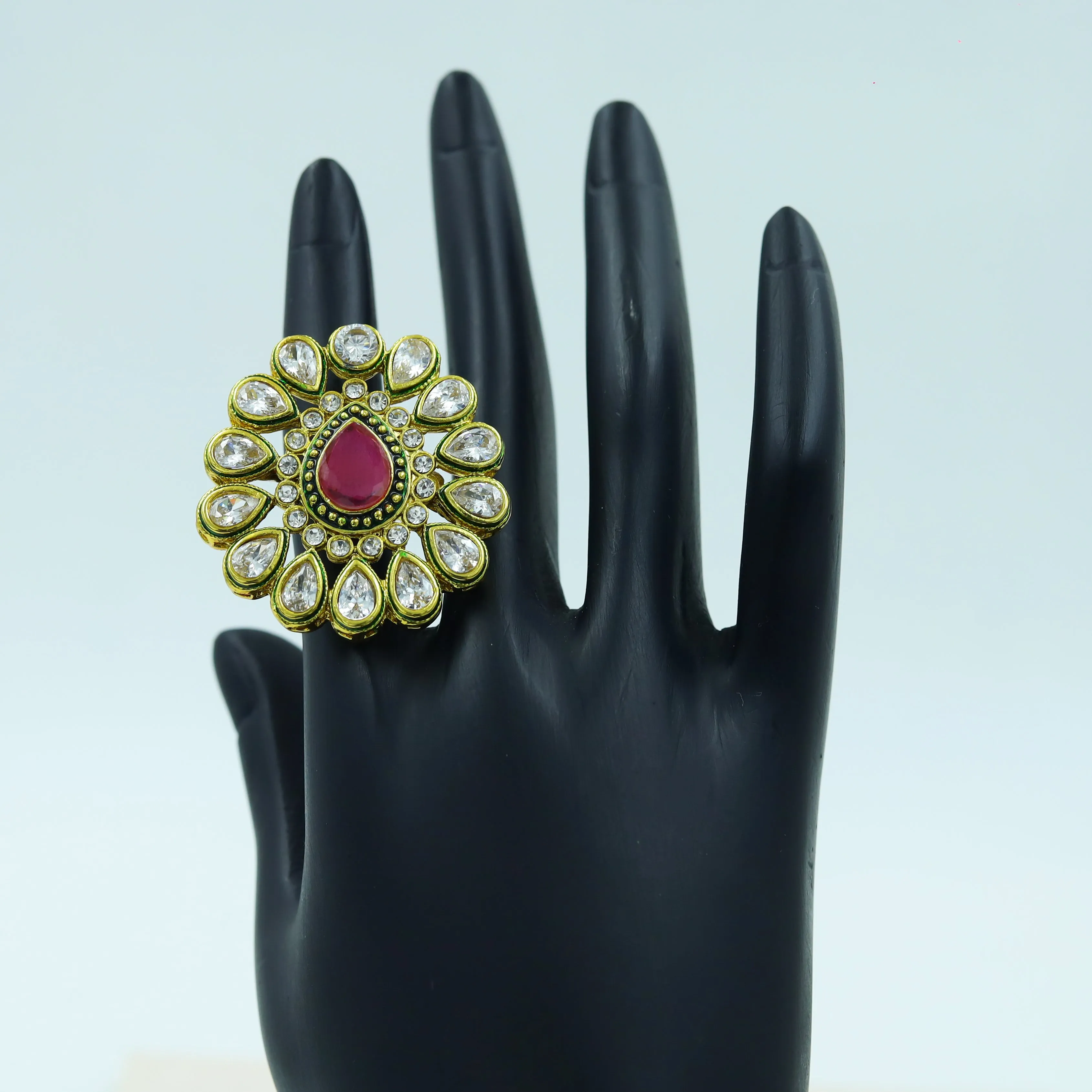 Polki Cocktail Blue Ring 12509-8973
