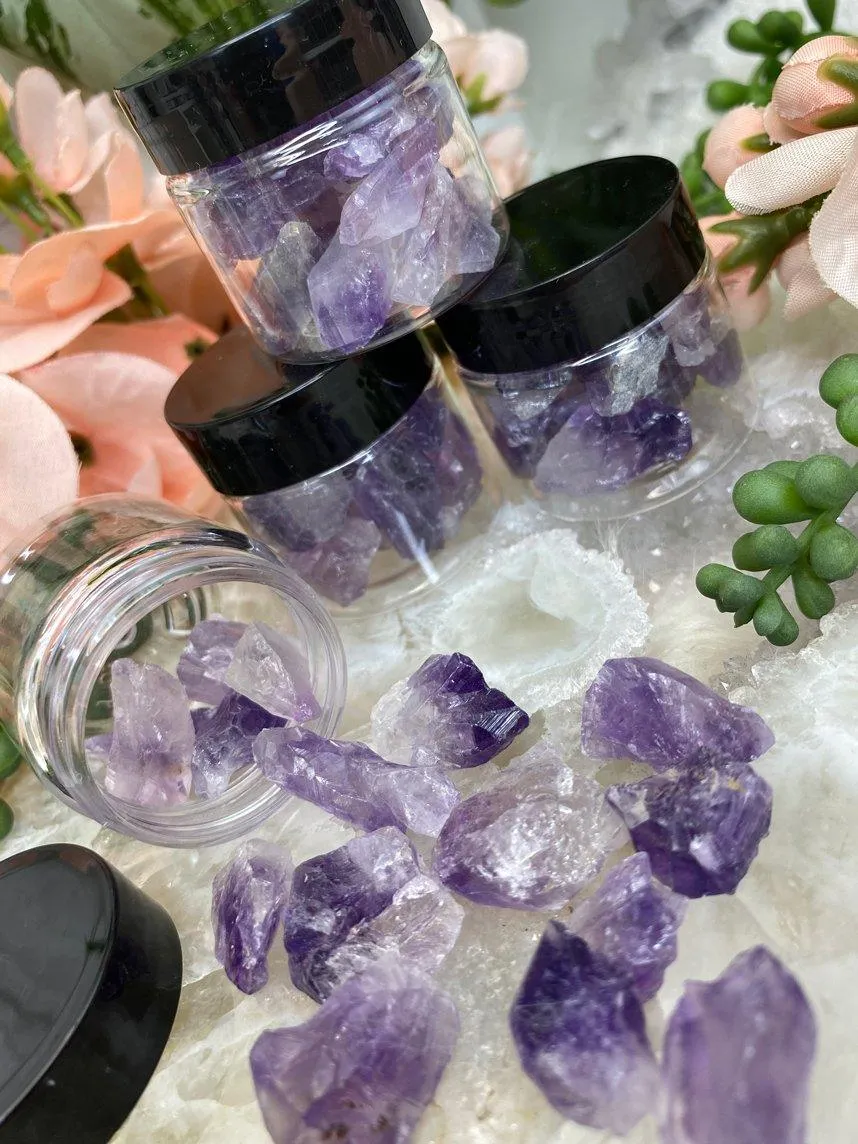 Raw Amethyst Points Jar