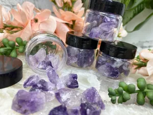 Raw Amethyst Points Jar