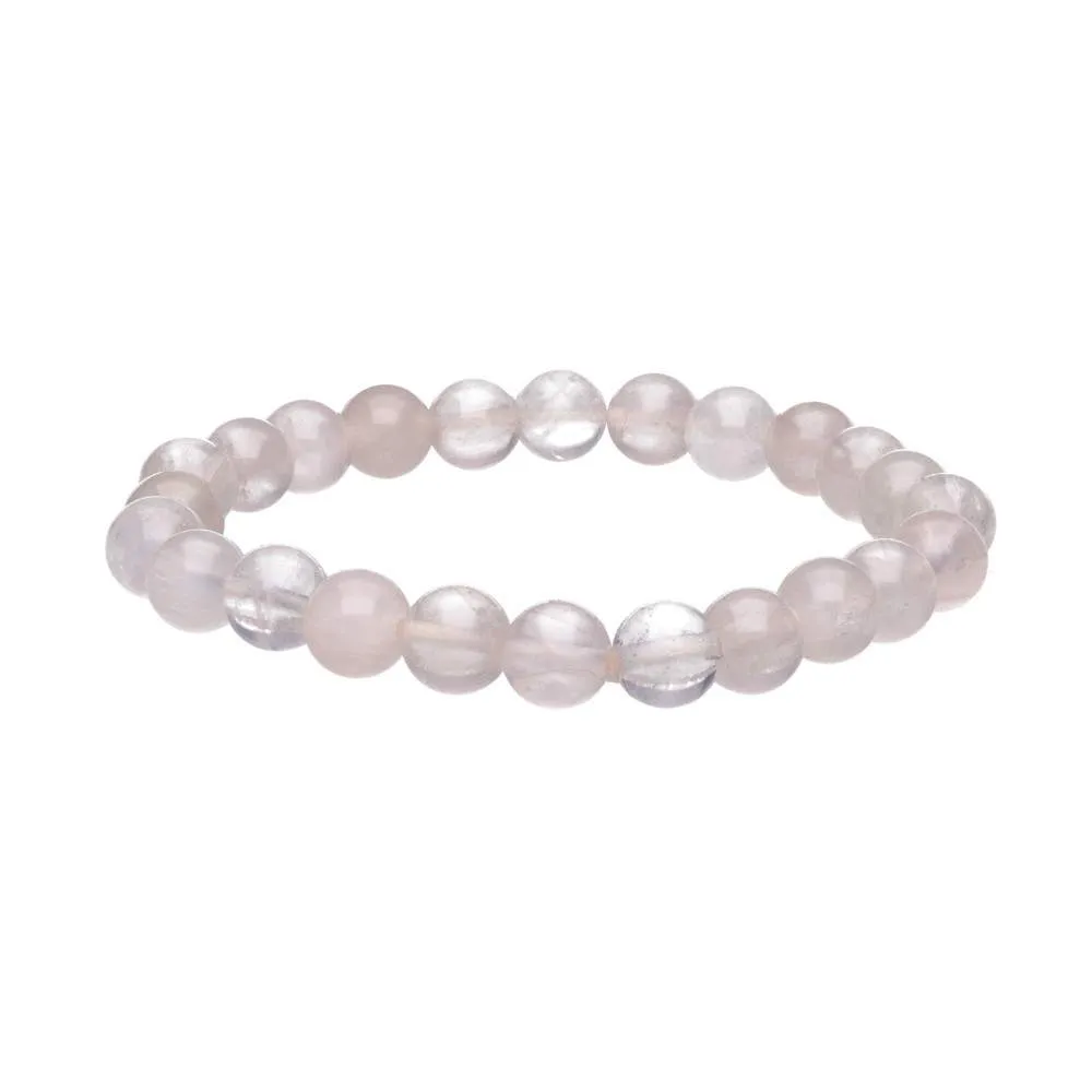Rose Quartz Crystal Bead Bracelet 8mm