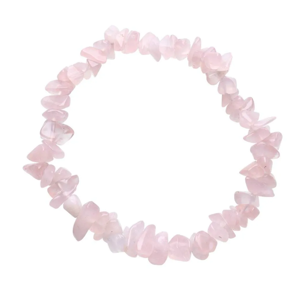 Rose Quartz Crystal Chip Bracelet