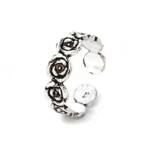 Rose Silver Adjustable Toe Ring