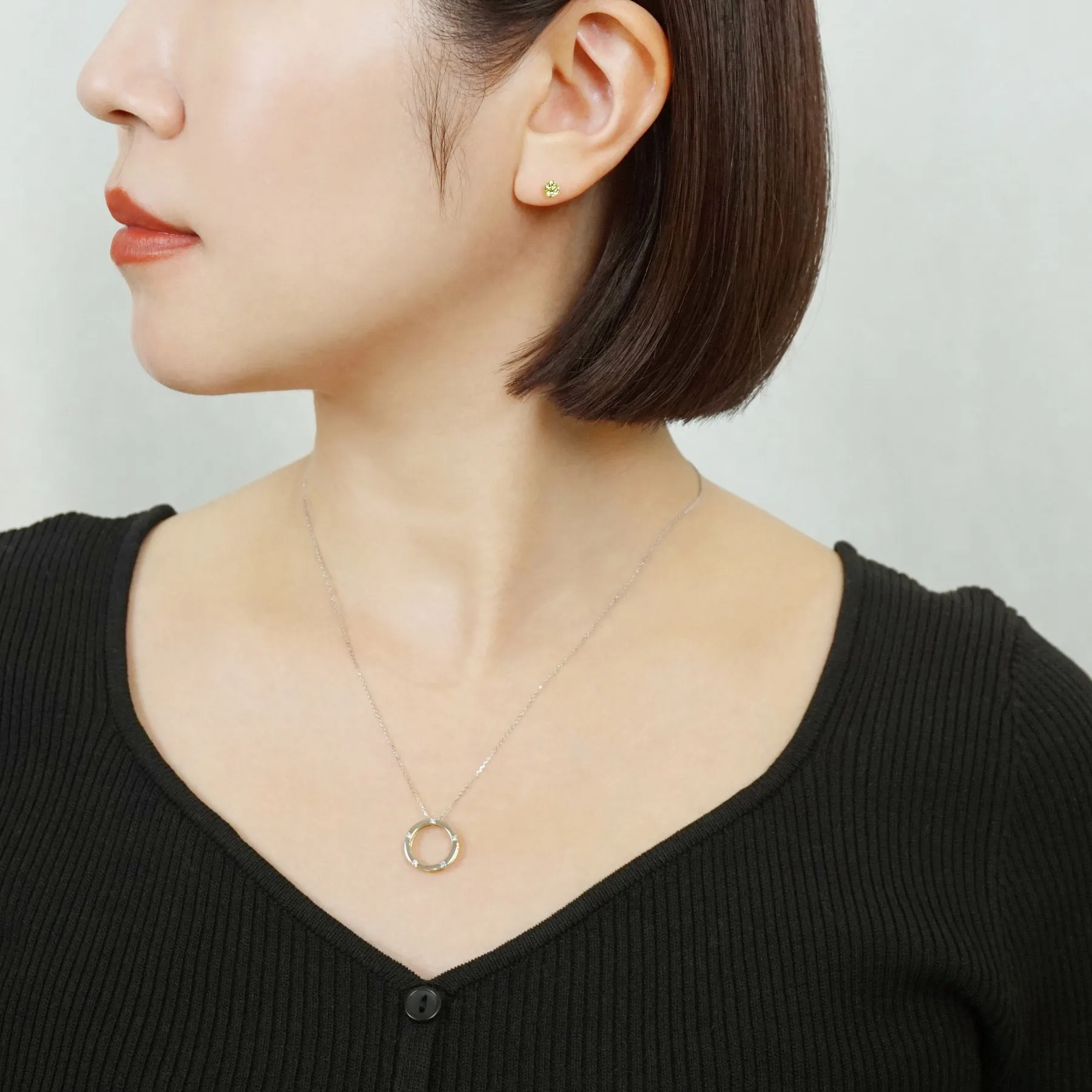 [Second Earrings] Platinum Peridot Earrings