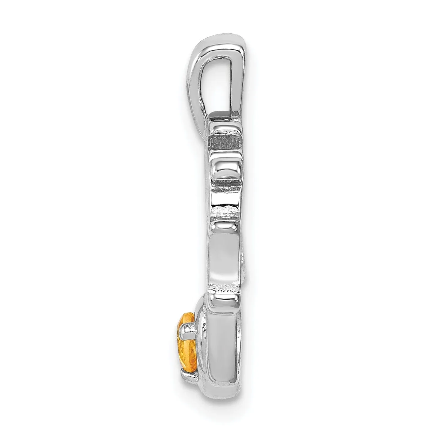 Silver Citrine Daddy's Little Girl Pendant
