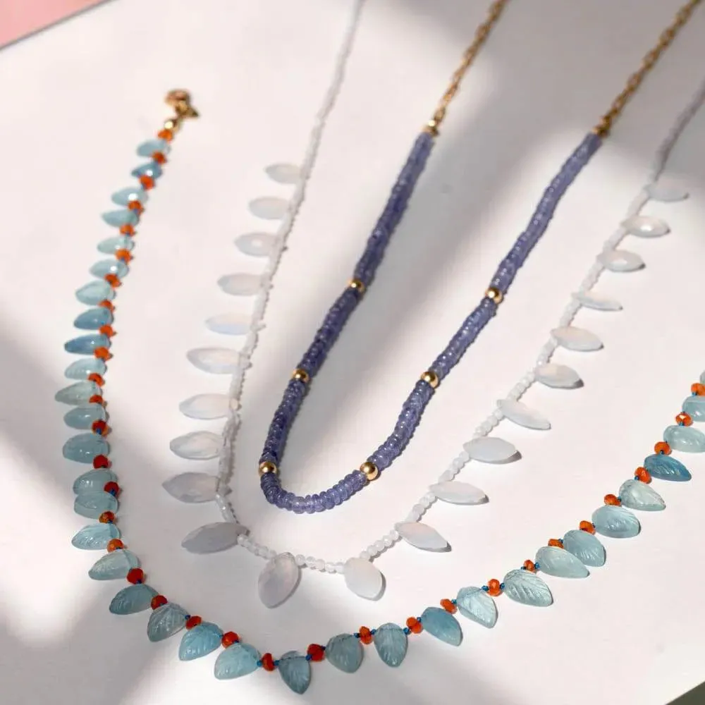 SOLD | Aquamarine & Carnelian Gemstone Necklace