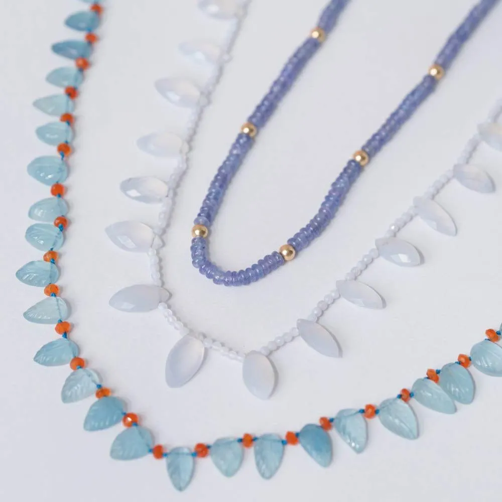 SOLD | Aquamarine & Carnelian Gemstone Necklace