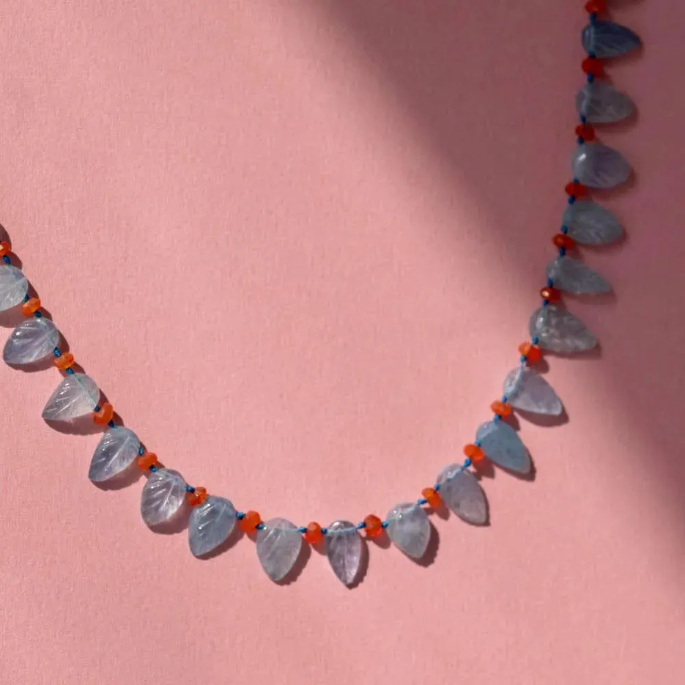 SOLD | Aquamarine & Carnelian Gemstone Necklace