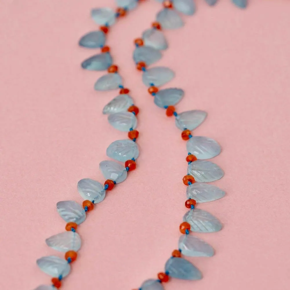 SOLD | Aquamarine & Carnelian Gemstone Necklace