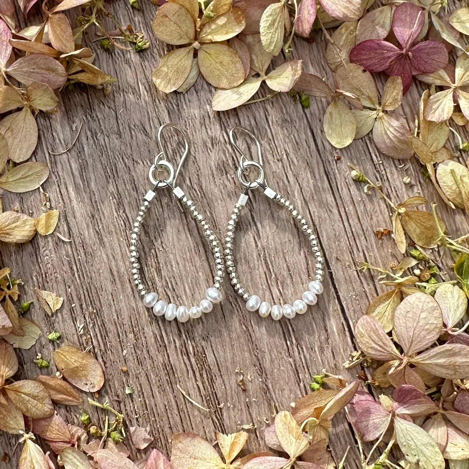 Stepping Stone Hoop Earrings