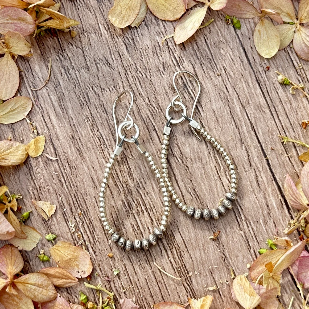Stepping Stone Hoop Earrings