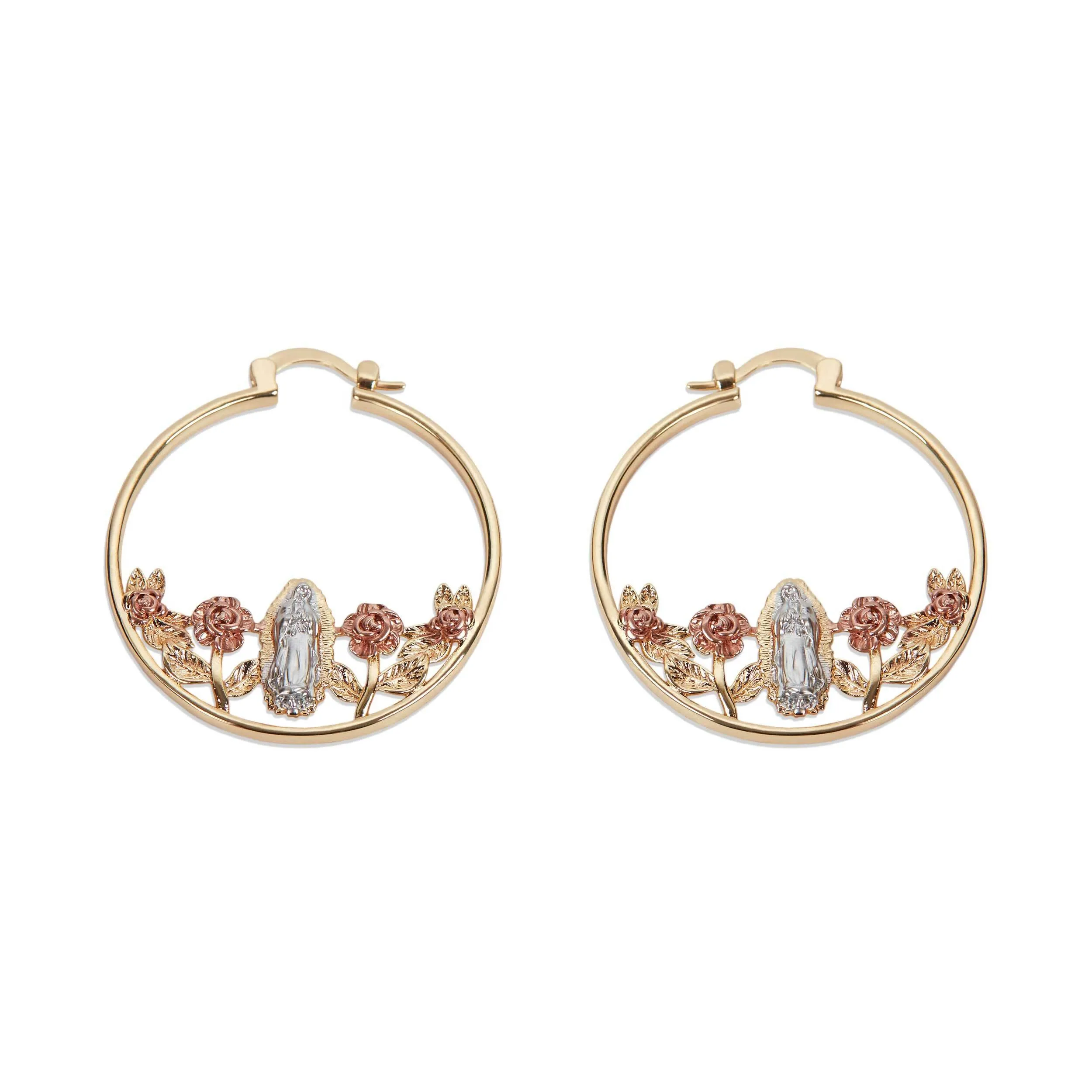 THE GUADALUPE ROSE HOOP EARRINGS