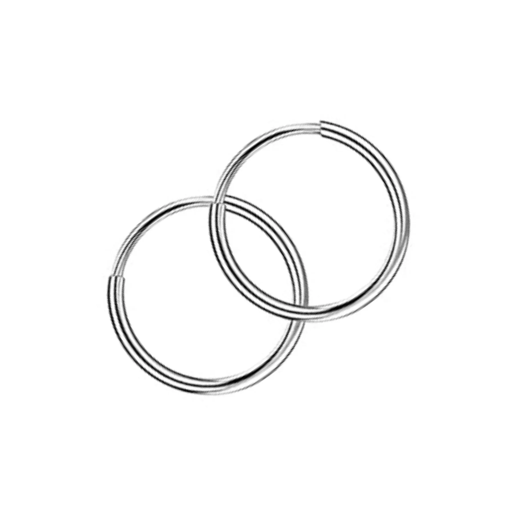 Tiny Silver Endless Hoop Earrings 12mm