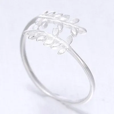 TR41 Silver Double Leaf Toe Ring