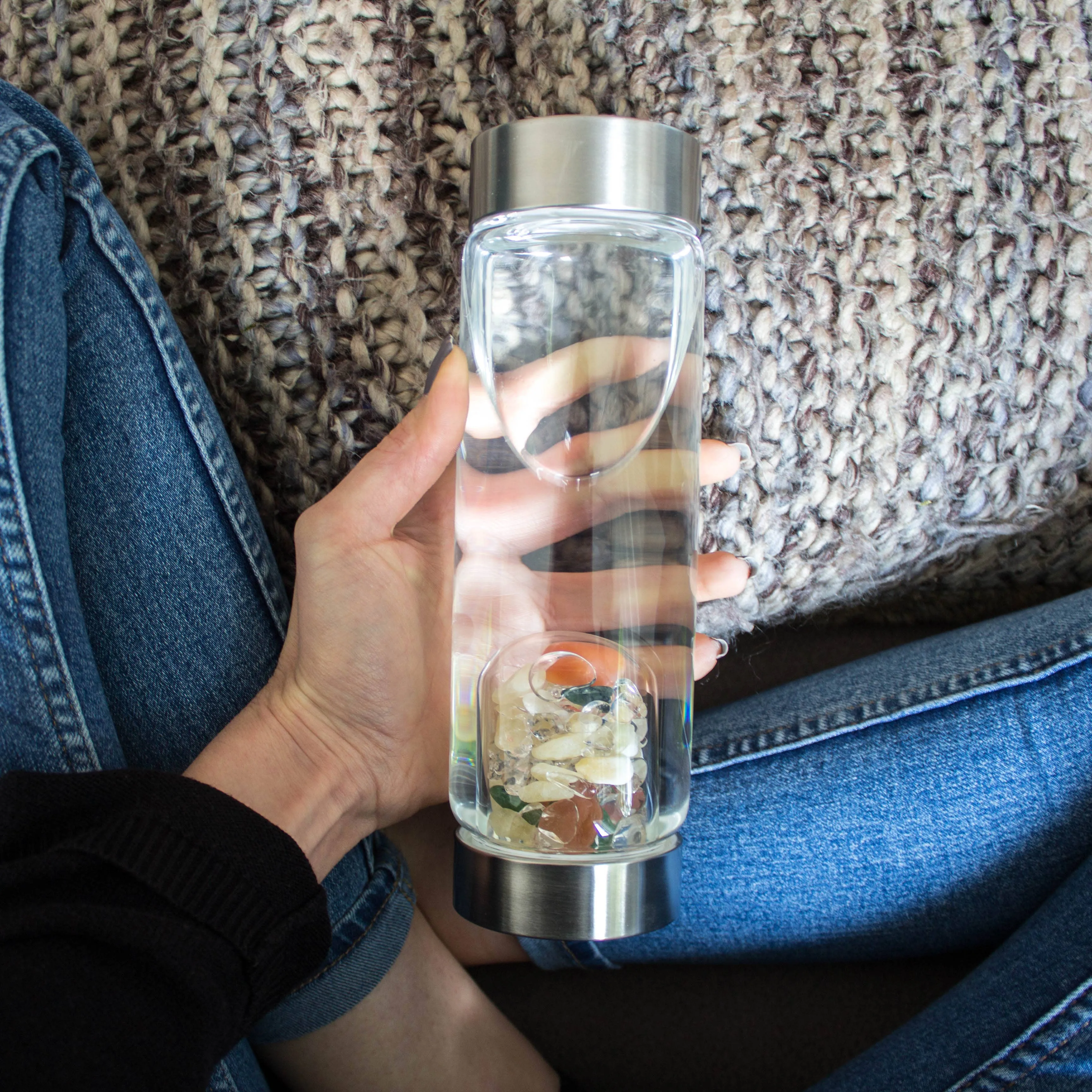 ViA Crystal Water Bottle | HAPPINESS