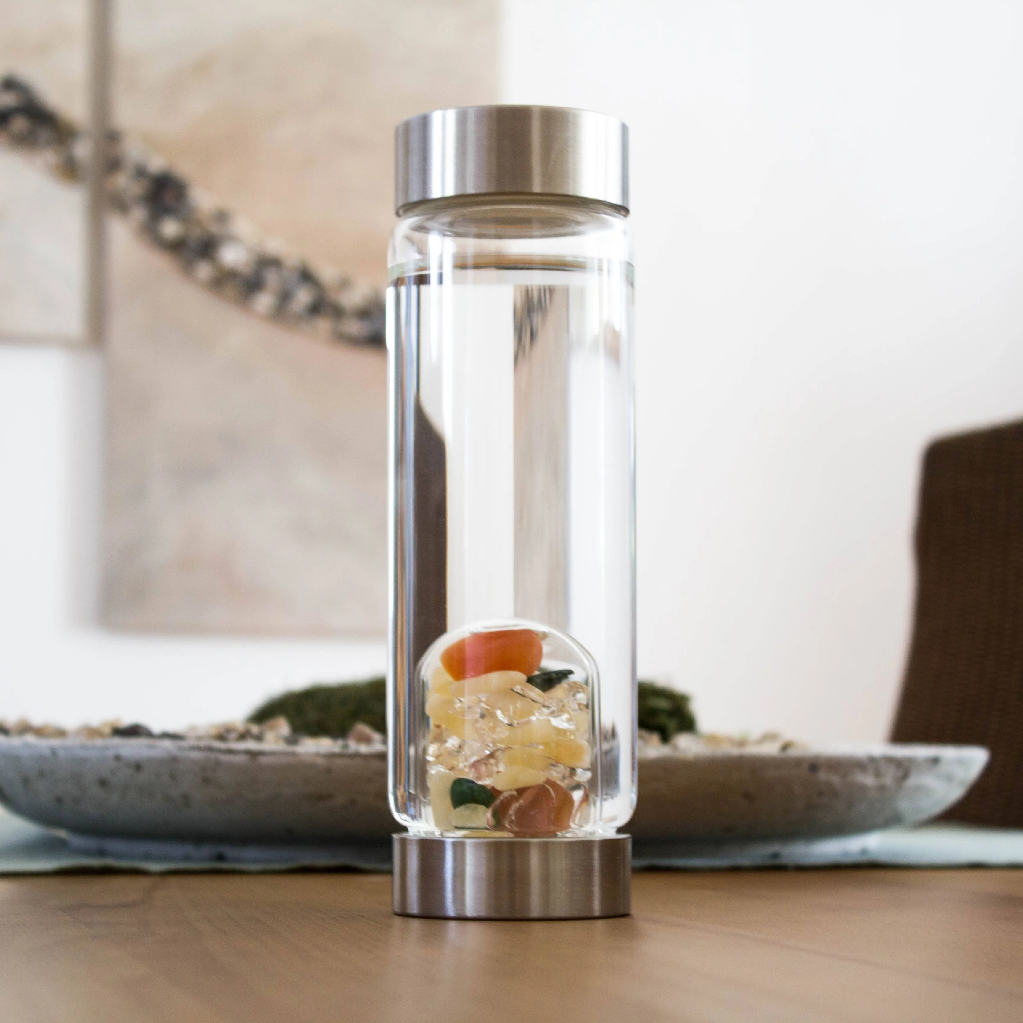 ViA Crystal Water Bottle | HAPPINESS