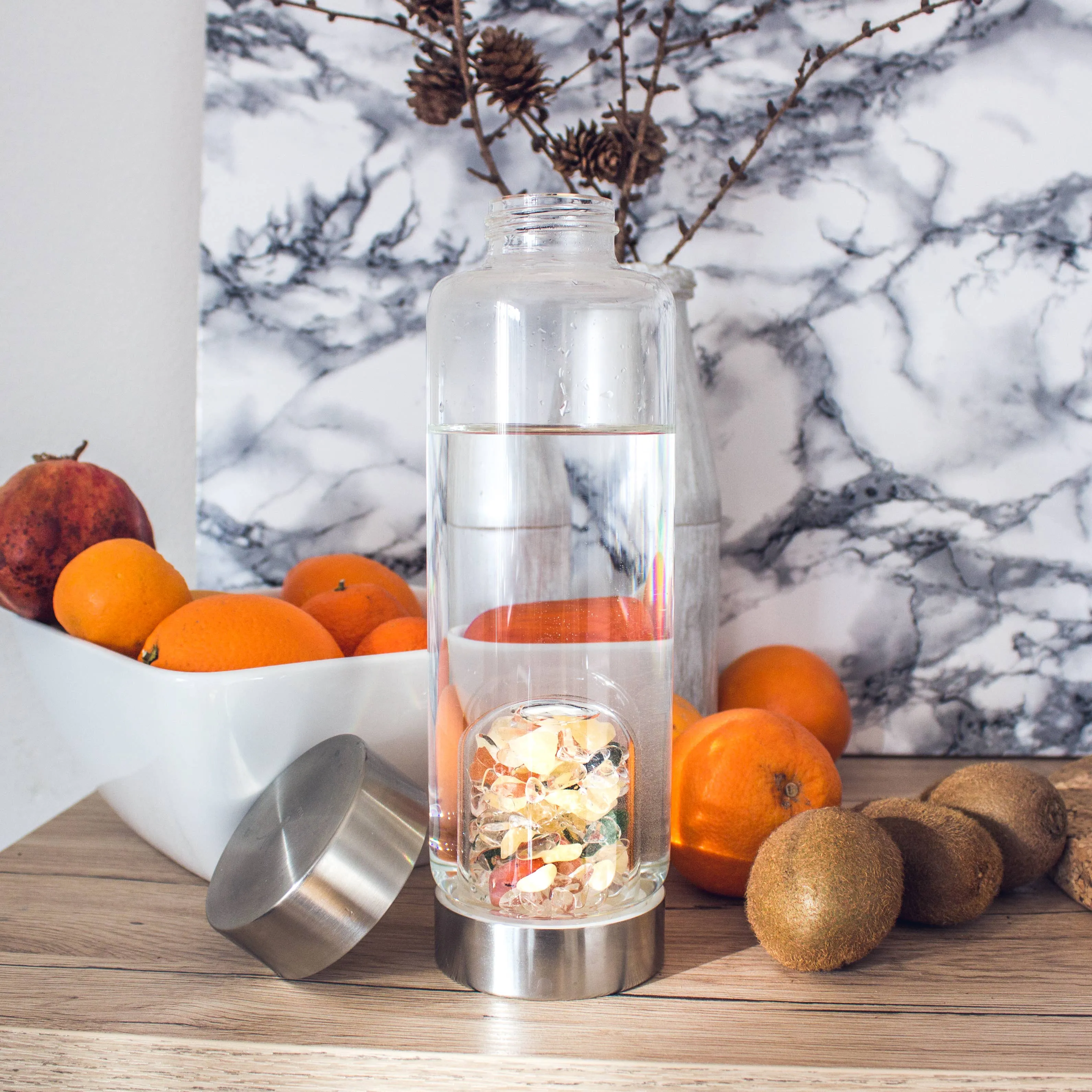 ViA Crystal Water Bottle | HAPPINESS