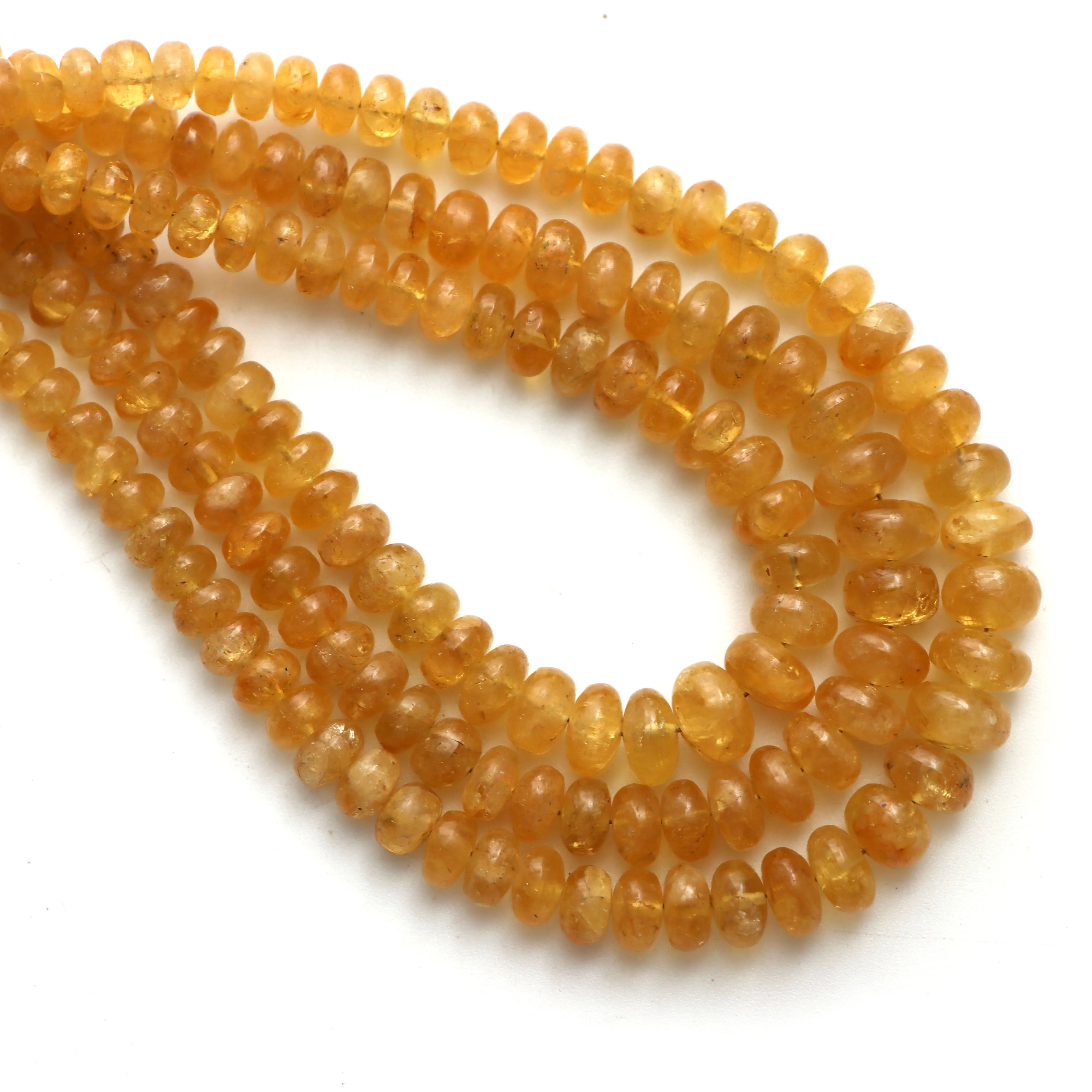 Yellow Aquamarine Smooth Rondelle Beads, 5 mm To 8 mm, Aquamarine Jewelry Making Beads, Plain Aquamarine, 18 Inches Strand, Price Per Strand