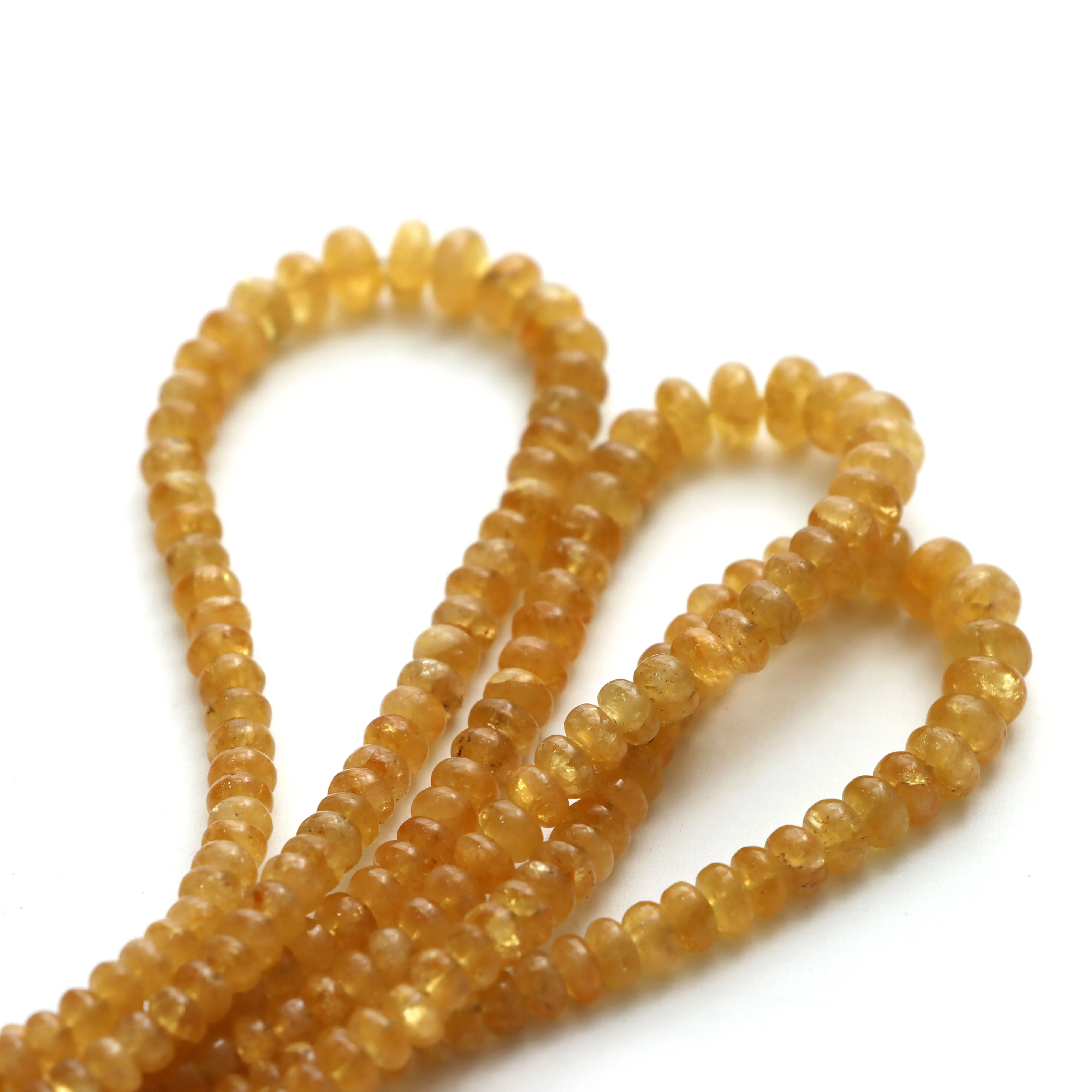 Yellow Aquamarine Smooth Rondelle Beads, 5 mm To 8 mm, Aquamarine Jewelry Making Beads, Plain Aquamarine, 18 Inches Strand, Price Per Strand